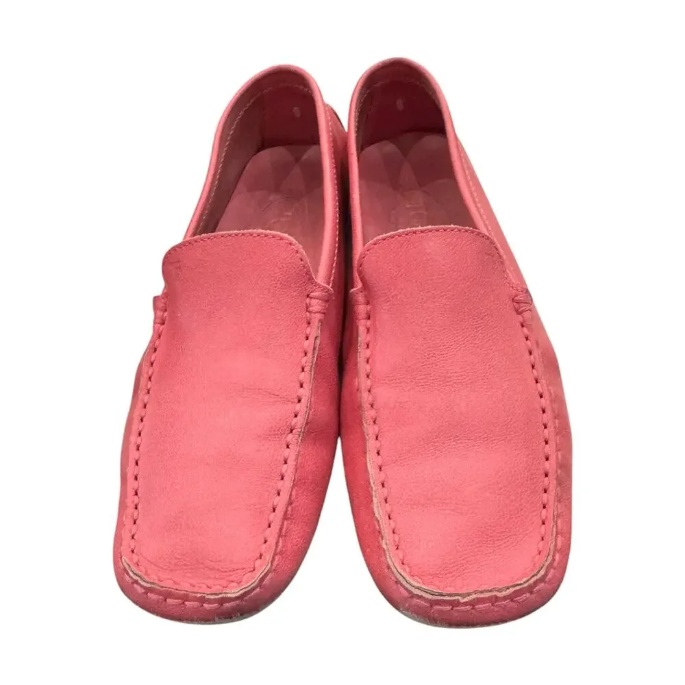Tod’s Gommino Hot Pink Leather Driving Loafers Moccasins Women’s 8 Italy
